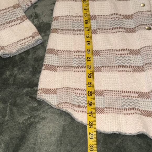 Adyson Parker Cardigan Shirt Women's Large Pink Plaid Long Sleeve Button Front - Picture 6 of 9